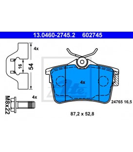 PASTILLAS DE FRENO TRASERO CITROEN BERLINGO 08-