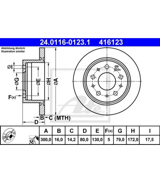 ✓ Standard D1365B Citroen C4 1.6, discos de frenos traseros - EBC