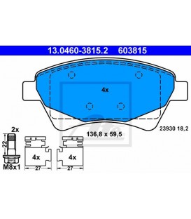 PASTILLAS DE FRENO DELANTERO RENAULT MEGANE 1.5,1.9 dCi 2002-