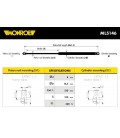 AMORTIGUADOR PORTON 510-340N PEUGEOT 206 210 mm
