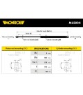 AMORTIGUADOR PORTON 558-530N CITROEN C4 3P. SIN ALERON 530 N