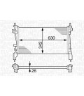 RADIADOR REFRIGERACION CITROEN NEMO, PEUGEOT BIPPER, FIAT FIORINO 1.3 JTD 630 x 325 x 28 mm