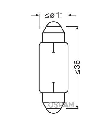 LAMPARA PLAFONIER 10x36 12V/5W C5W SV8,5-8